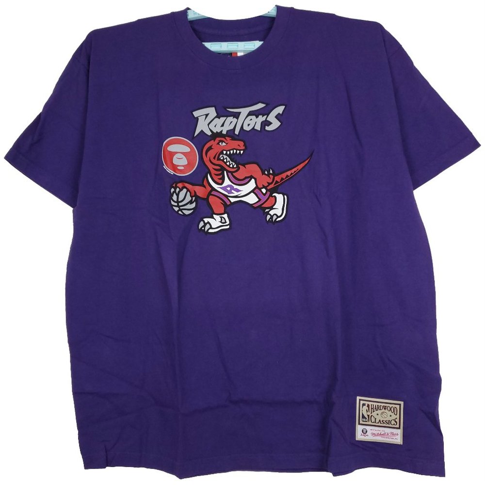 AAPE by BAPE Toronto Raptors Mitchell & Ness Shirt 2XL XXLarge A Bathing Ape NWT